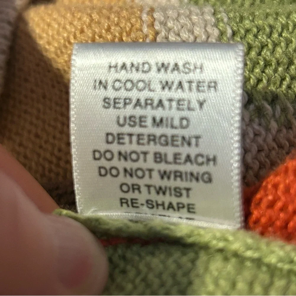 VTG Y2K Christopher & Banks Multicolor Ramie & Cotton Cardigan Sweater - Medium - Picture 9 of 9